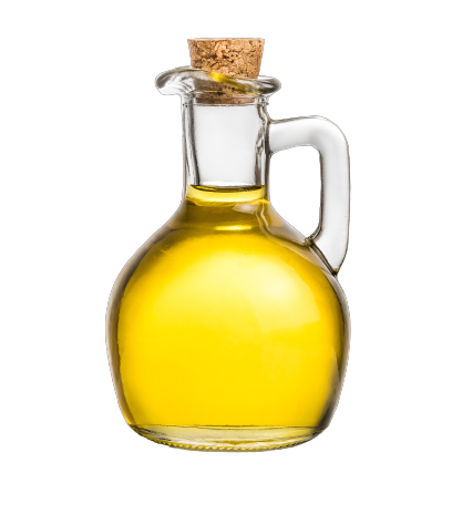 An image of olive oil in a jar with a cork